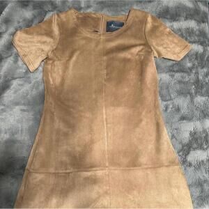 Paper Crane Faux Suede Camel Dress – Size M
